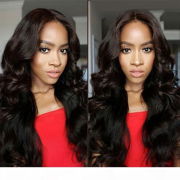 

brazilian 360 lace frontal wigs 150 density brazilian body wave virgin human hair lace front wigs for black women, Black;brown
