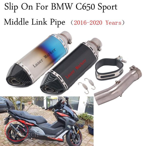 

motorcycle exhaust system escape modified slip on stainless steel db killer middle link pipe for c650 sport 2021 -