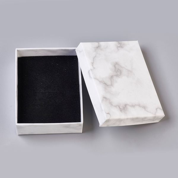 

24pcs paper cardboard jewelry boxes storage display carrying box for necklaces bracelets earrings square rectangle, Black;white