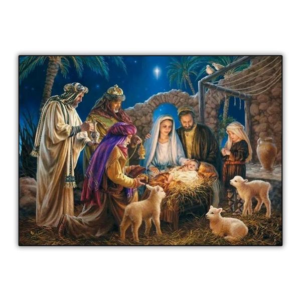 

diamond painting 5d kit nativity of jesus picture christian cross stitch full drill square round diamand accessories