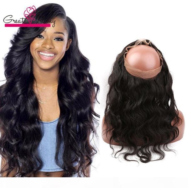 

360 lace frontal wig 22*4*2inch body wave peruvian human hair greatremy adjustable full lace band frontal with baby hair (only to u.s, Black