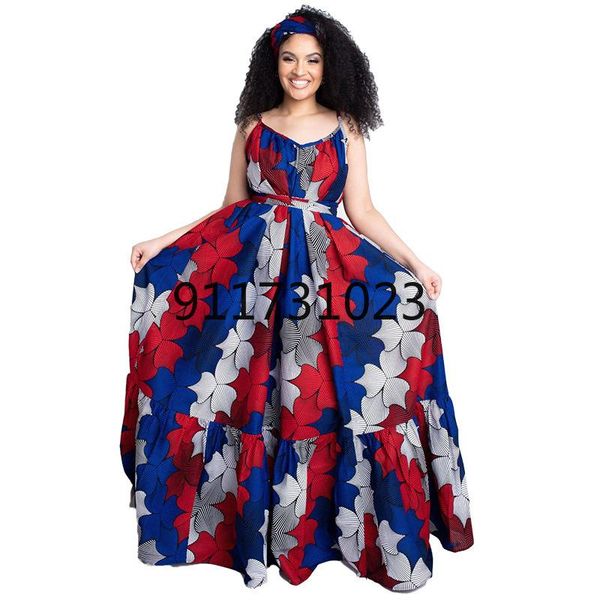 

ethnic clothing polyester african dresses for women summer spaghetti strap split party dress tunic night club sleeveless long maxi, Red