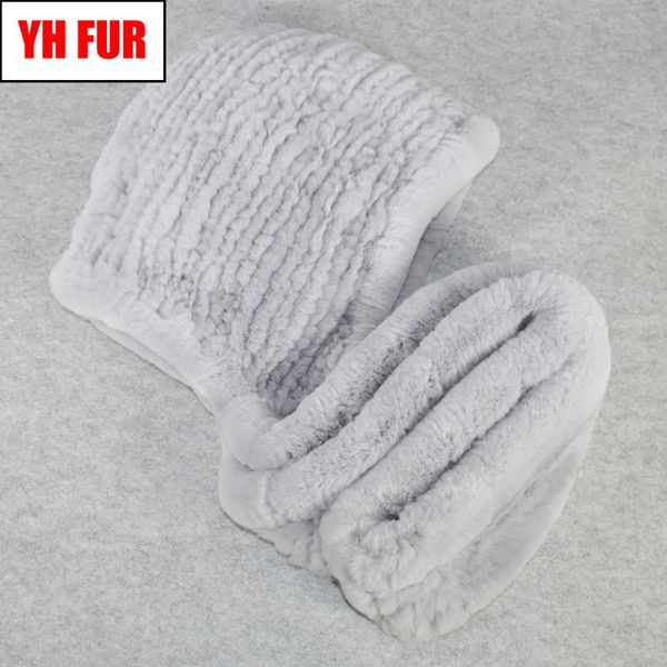 

scarves winter knitted real rex fur hat scarf women cap good quality natural poncho, Blue;gray