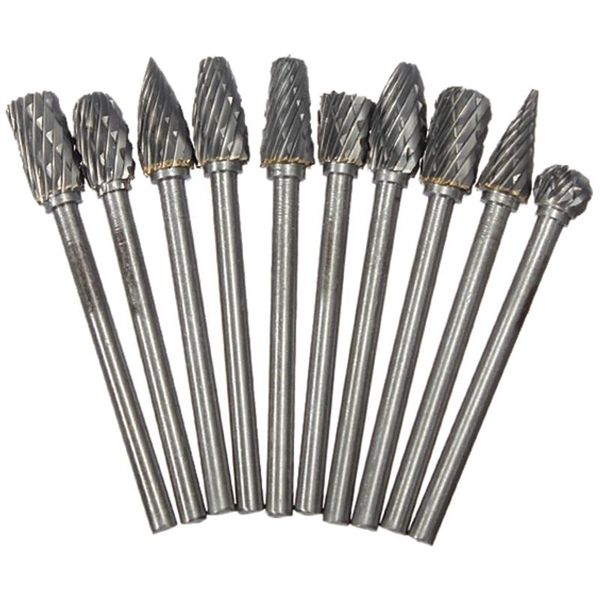 

sanders 10pcs hard alloy rotary file tungsten steel grinding head 3*6mm