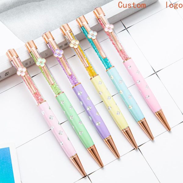 

party favor crystal pen creative four-leaf clover wedding gift can print logo10pcs