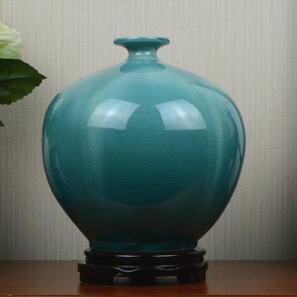 

vases jingdezhen ceramic vase blue ice cracked pattern flower model room european style living home furnishing soft decoration