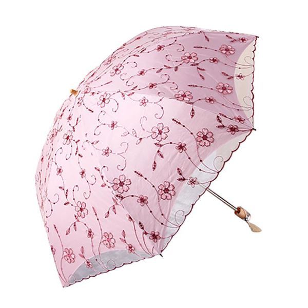 

umbrellas woman travel umbrella folding uv resistance princess lace parasol sun for women girls gift