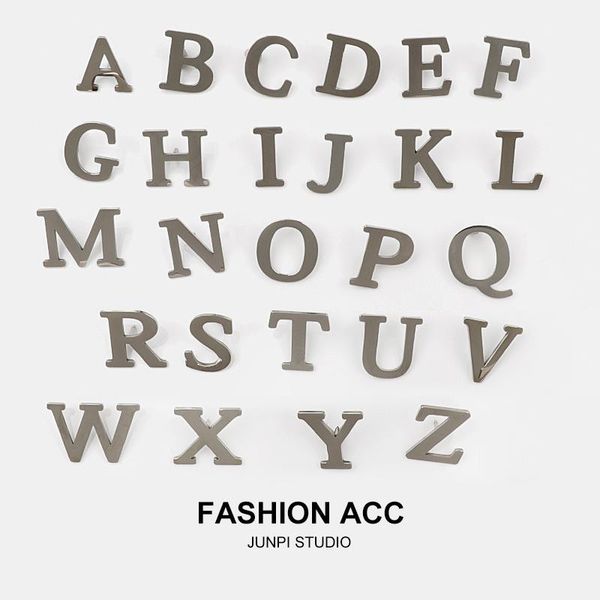 

pins, brooches a-z 26 letters brooch badge cartoon pin collar decoration steel lapel pins badges accessories, Gray