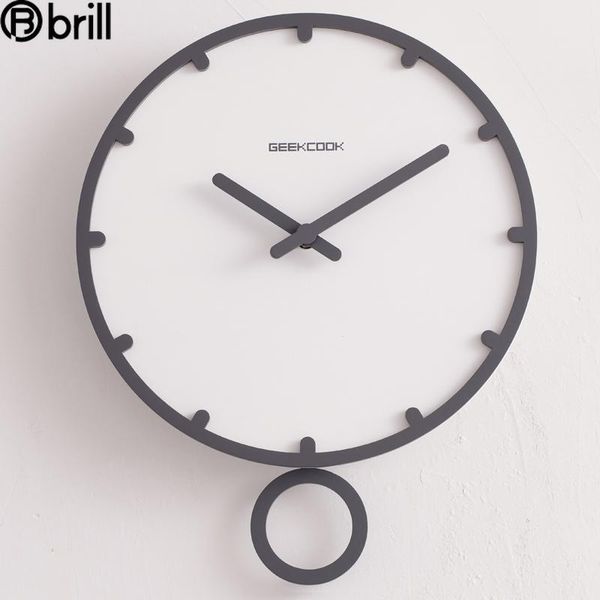 

nordic wooden pendulum clock simple minimalist stylish wall clocks living room orologi parete wall clock modern design nordic 60
