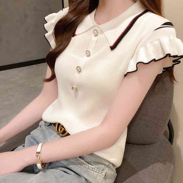 

women's t-shirt knitted sweater, women's jacket with flying sleeve for summer i411, White