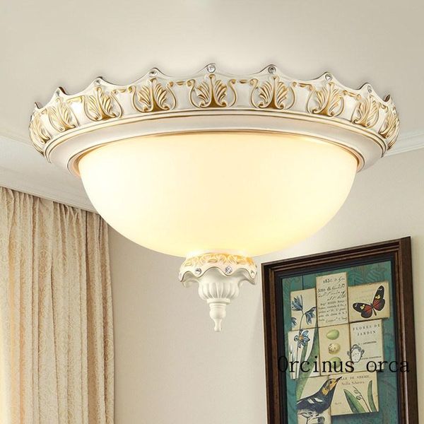 

ceiling lights european retro white resin lamp living room hallway bedroom american classical led