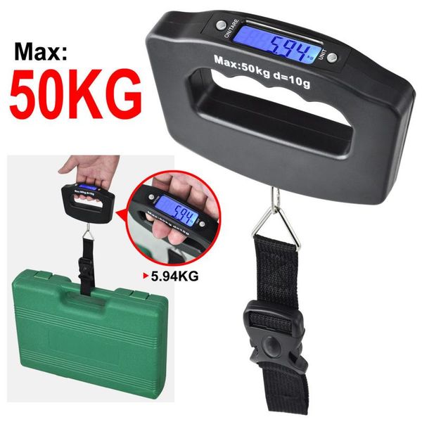 

50kg portable electronic luggage scale lcd display travel digital luggage scale hanging backlight balance weighing