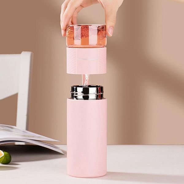 

water bottles 300ml insulated cup with filter stainless steel tea bottle infuser vacuum glass separates and