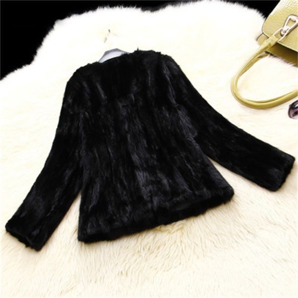 

2021 female short fall and winter mink fur coat h5 esvb, Black