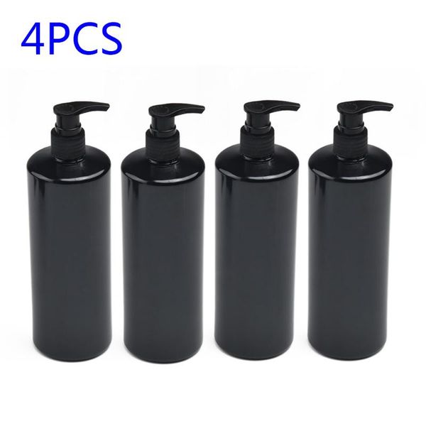 

liquid soap dispenser 4x refillable 500ml empty lotion pump bottles for gel shampoo