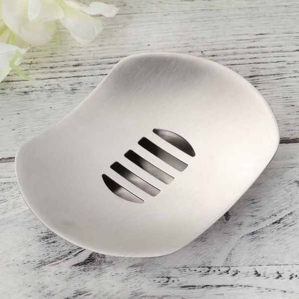 

soap dishes flying saucer dish stainless steel holder for bathroom and shower double layer draining box(frosted)