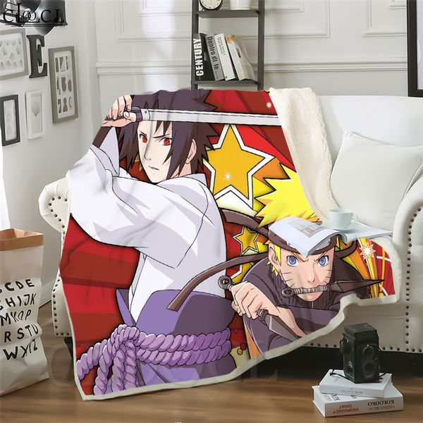 

cloocl blankets anime naruto 3d print sofa travel throw blanket teens bedding plush quilt