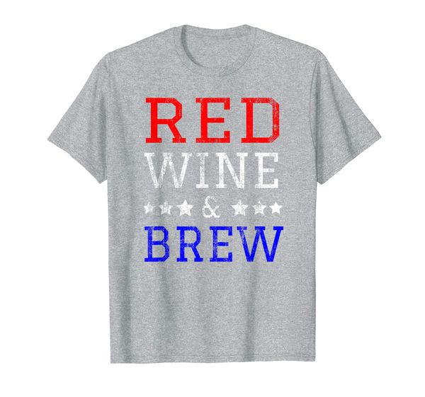 

red wine brew distressed 4th of july t-shirt, White;black