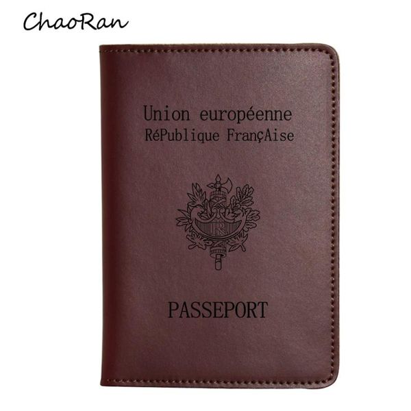 

card holders france travel passport cover engrave name credit & id case women and men genuine leather wallet, Brown;gray