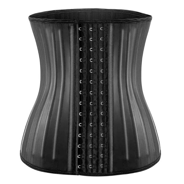 

bustiers & corsets women's sports latex waist trainer cincher weight loss hourglass shaper girdle trimmer with 25 steel bones, Black;white