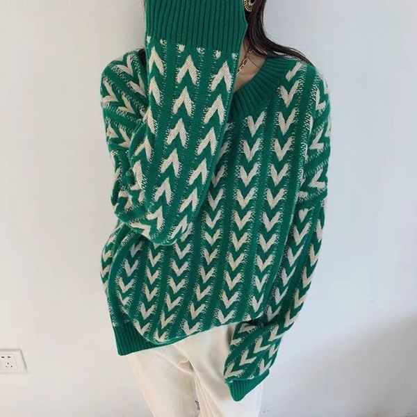 

2021 new striped wool sweater for woman autumn female luxury designer jersey jumper streetwear drzh, White;black