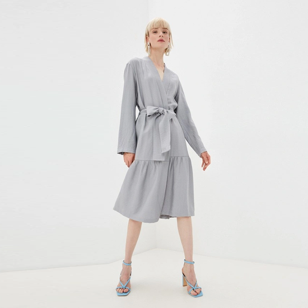 

casual dresses cotton lace up long sleeve midi dress vintage v-neck patchwork loose a-line women clothes chic elegant lady autumn 2021, Black;gray