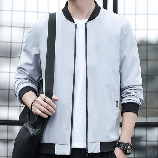 

casual spring autumn youth men's thin vertical collar korean slim fit jacket fashion, Black;brown