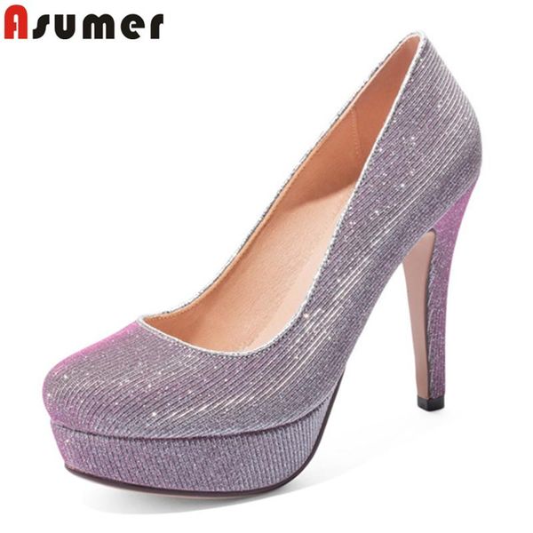 

dress shoes asumer 2021 est single women pumps round toe elegant party wedding spring summer high heel platform ladies, Black