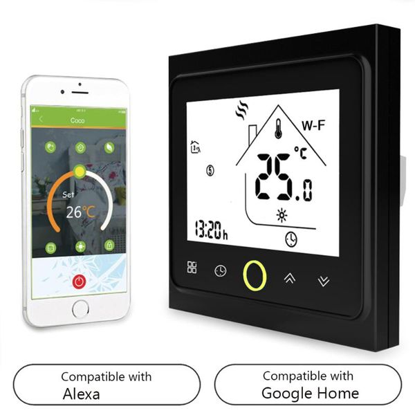 

smart home control moes app wi-fi thermostat temperature controller 16a compatible with alexa / google electric heating for