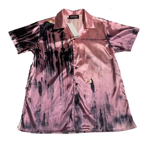 

2021 new ss men women single-breasted tee represent vintage mens shirts plaid shirt kt14, White