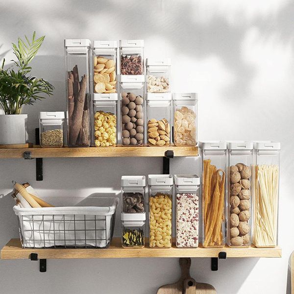 

storage bottles & jars sealed container room organizer plastic box household home supplies moisture-proof grain tank dry goods can