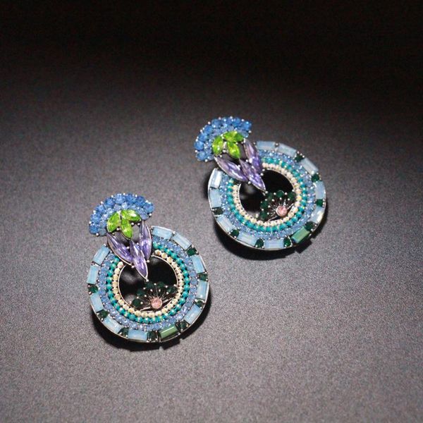 

stud ztech round fashion big earrings for women 2021 jewellery statement modern trendy spring jewelry, Golden;silver