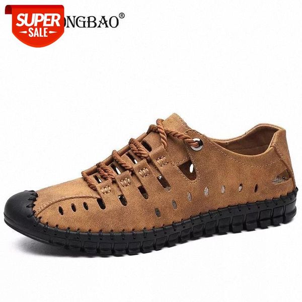 

summer men's sandals leather breathable beach sandals slippers shoes men shoes lace-up outdoor male 38-48 #m465, Black