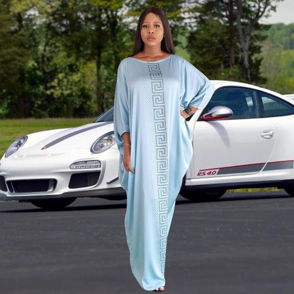 

ethnic clothing 2021 abayas for women africa dresses o-collar bat sleeve maxi vestidos summer vintage long robe gowns islamic party, Red