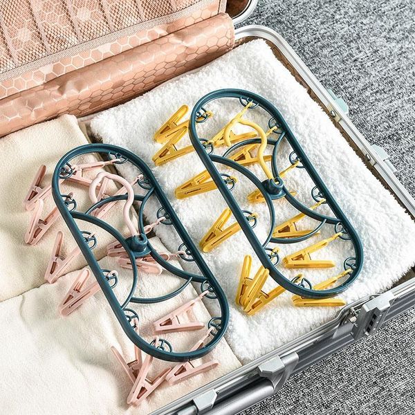 

hangers & racks household 12 clip underwear socks drying rack plastic home for storage organization laundry