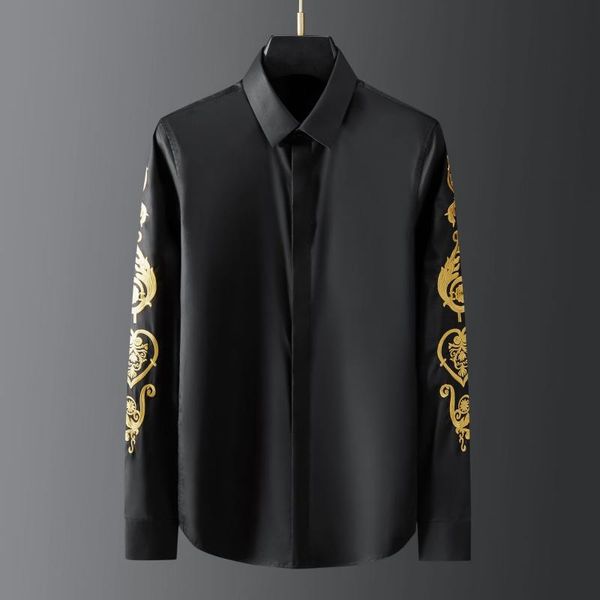Мужские повседневные рубашки Royal вышивка роскошные рубашки мужчины с длинным рукавом стройное деловое платье социальная вечеринка уличная одежда бренда мужская одежда 2021