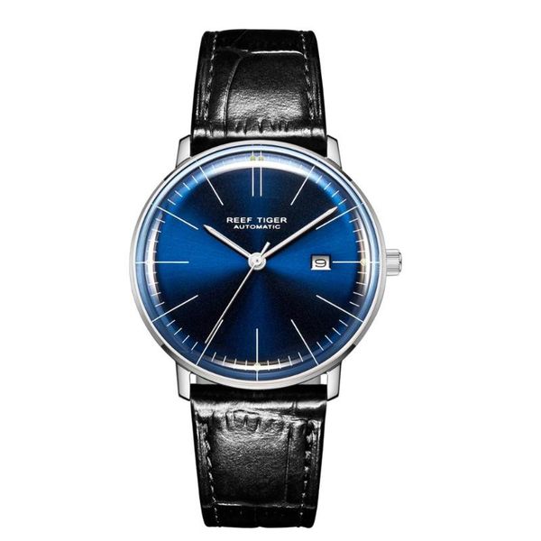 

wristwatches luxury watch men,mens automatic watches reef tiger man self wind mechanical wristwatch waterproof ultrathin clock dress relogio, Slivery;brown