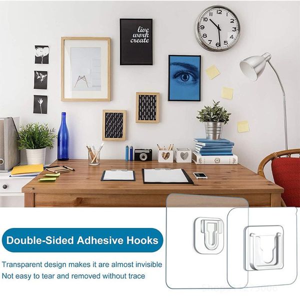 

hooks & rails double-sided adhesive wall hanger strong transparent suction cup holder for kitchen dubbelzijdig klevende haken