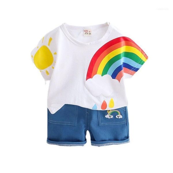 

clothing sets summer children cotton baby boy girl cartoon t shirt shorts 2pcs/sets kids infant clothes toddler fashion tracksuit1, White