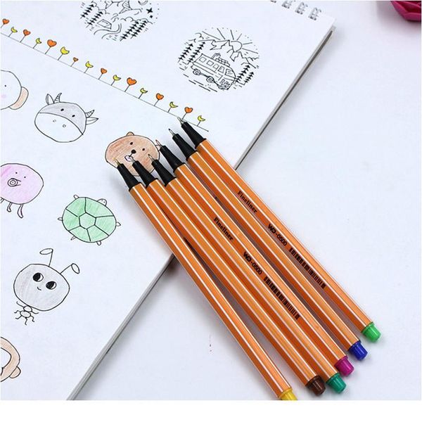 

12 colors micron liner marker pens 0.38mm fineliner color pen water based assorted ink for painting school office art qylmpg