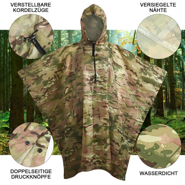 

rain wear man military impermeable zipper camo raincoat waterproof coat men women awning the motorcycle poncho