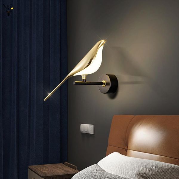 

wall lamp postmodern bird led lights rotatable magpie sconce decor living room tv background light fixtures designer