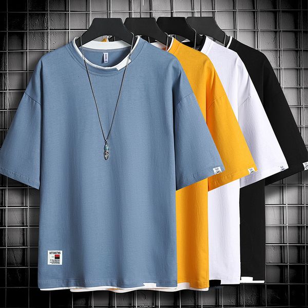 

short sleeve 2020 summer new ice silk t-shirt korean 5-sleeve fashion men's clothing, White;black