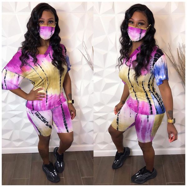 

tie dye women 2 piece set casual short lounge wear plus size two piece summer outfit tracksuit matching sets d30-ae97, White