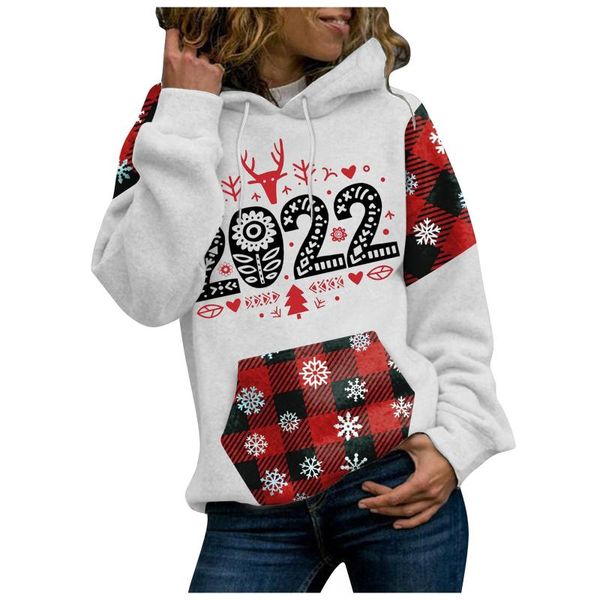 

women's hoodies & sweatshirts christmas o-neck winter clothes fashion print long-sleeved sweatshirt casual blouse pullover, Black