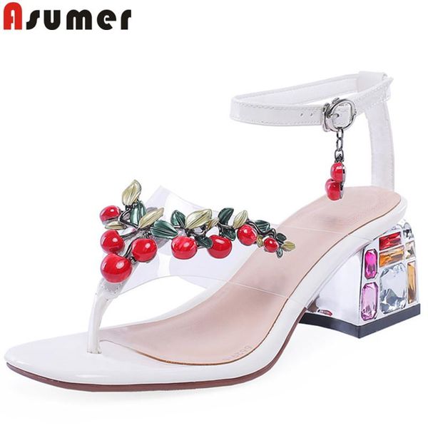 

dress shoes asumer 2021 summer sandals for women buckle genuine leather elegant crystal high heels big size, Black