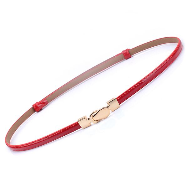 

fashion korean versatile leather women's thin belt dress shirt small belt leather waist chain, Black;brown