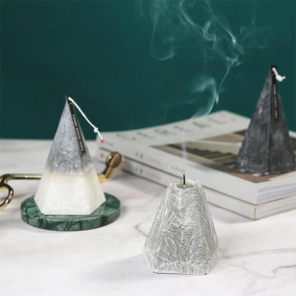 

candle iceberg home decoration ornaments romantic geometric cone smoke-candle style dinner props european x4v9