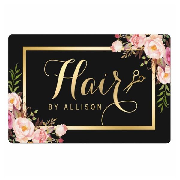 Almofada / travesseiro decorativo personalizado cabeleireiro de ouro scissors scissors boas-vindas tapete de porta floral feminino beleza salão de beleza do capacete para cabeleireiro carro tapete