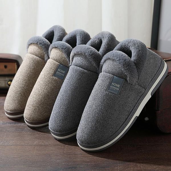 

slippers women winter warm fur ladies cover heel house platform shoes comfort flat indoor bedroom slides zapatilla mujer, Black